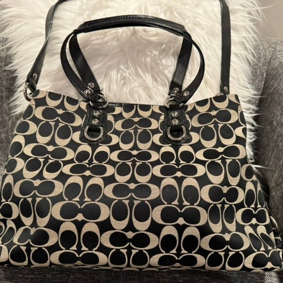 Coach Signature Khaki & Tan Monogram Shoulder Bag – F16610 – Crossbody - Hangtag - Picture 3 of 14